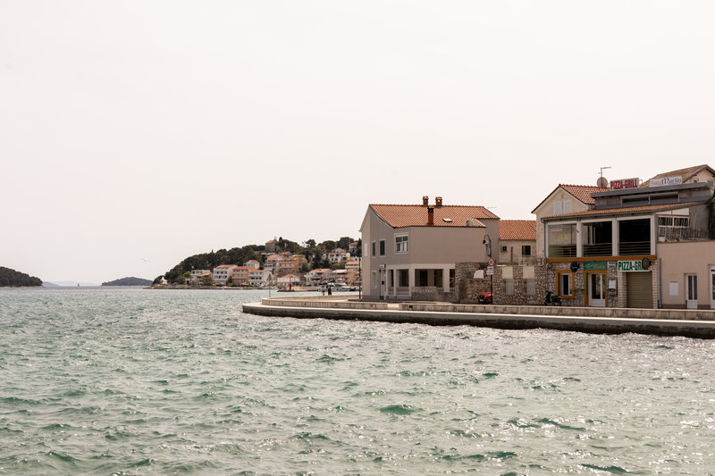 Tisno waterfront with stone houses